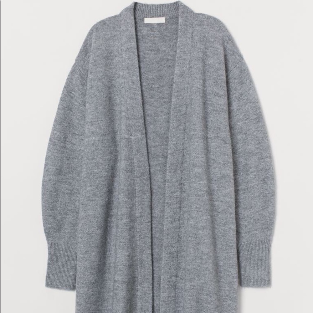 Oversized Long Gray Cardigan